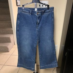 GAP high rise, wide leg, cropped jeans